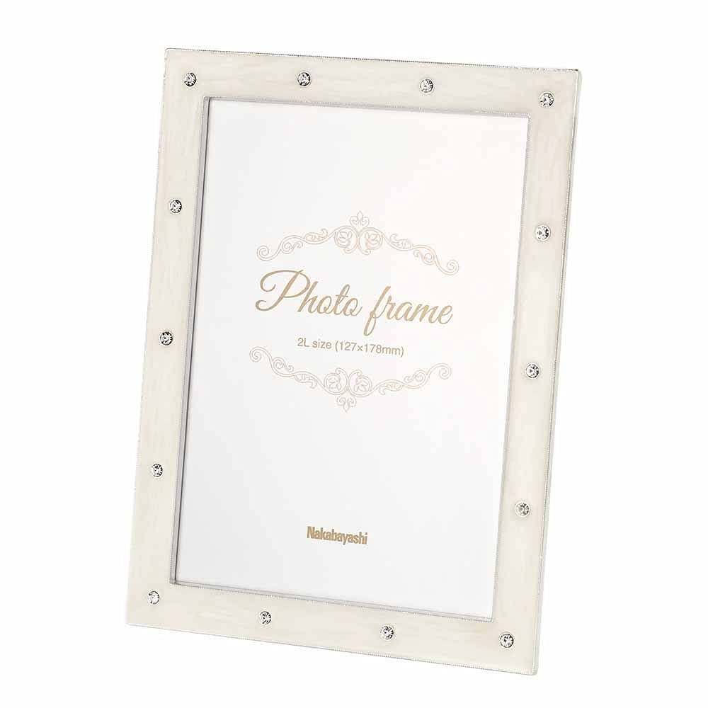 【新着商品】シンプル 2L判 写真立て（合金） F-TA-108-2L-W フォトフレーム ホワイト ナカバヤシ