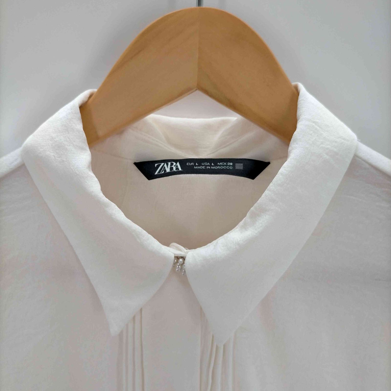 ザラ ZARA ラインストーンボタン サテンシャツ レディース JPN：L 