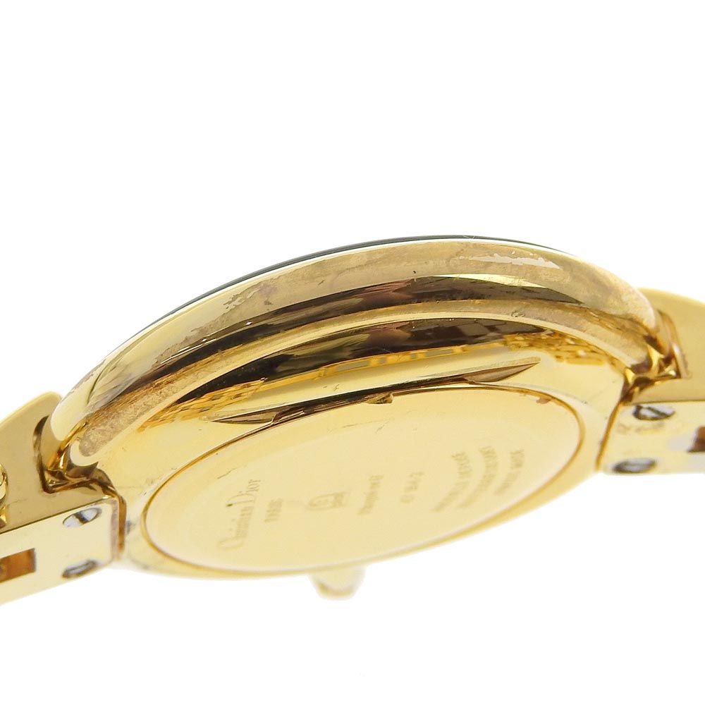【Dior】クリスチャンディオール バギラ 47154-3 金メッキ ゴールド クオーツ アナログ表示 ボーイズ 黒文字盤 腕時計