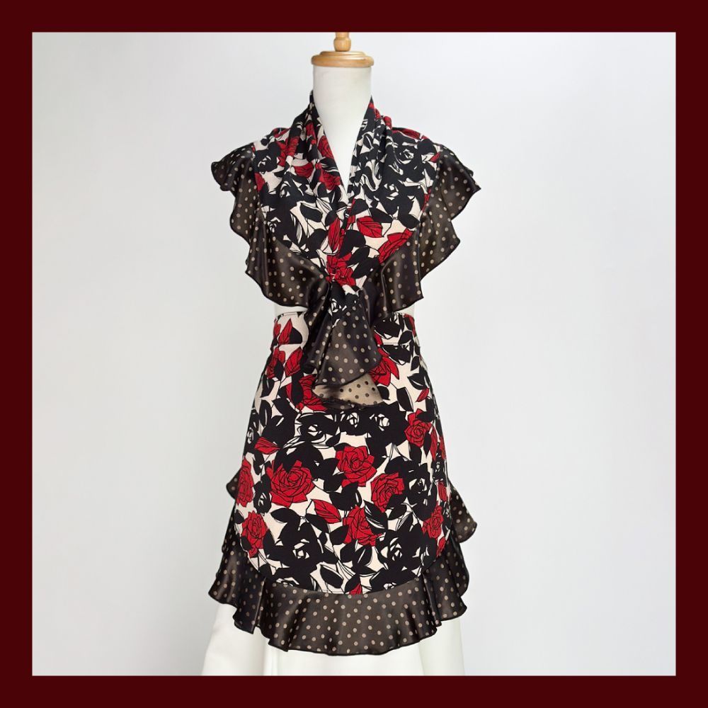 エプロン シージョ スカイブルー レース ベビーブルードット