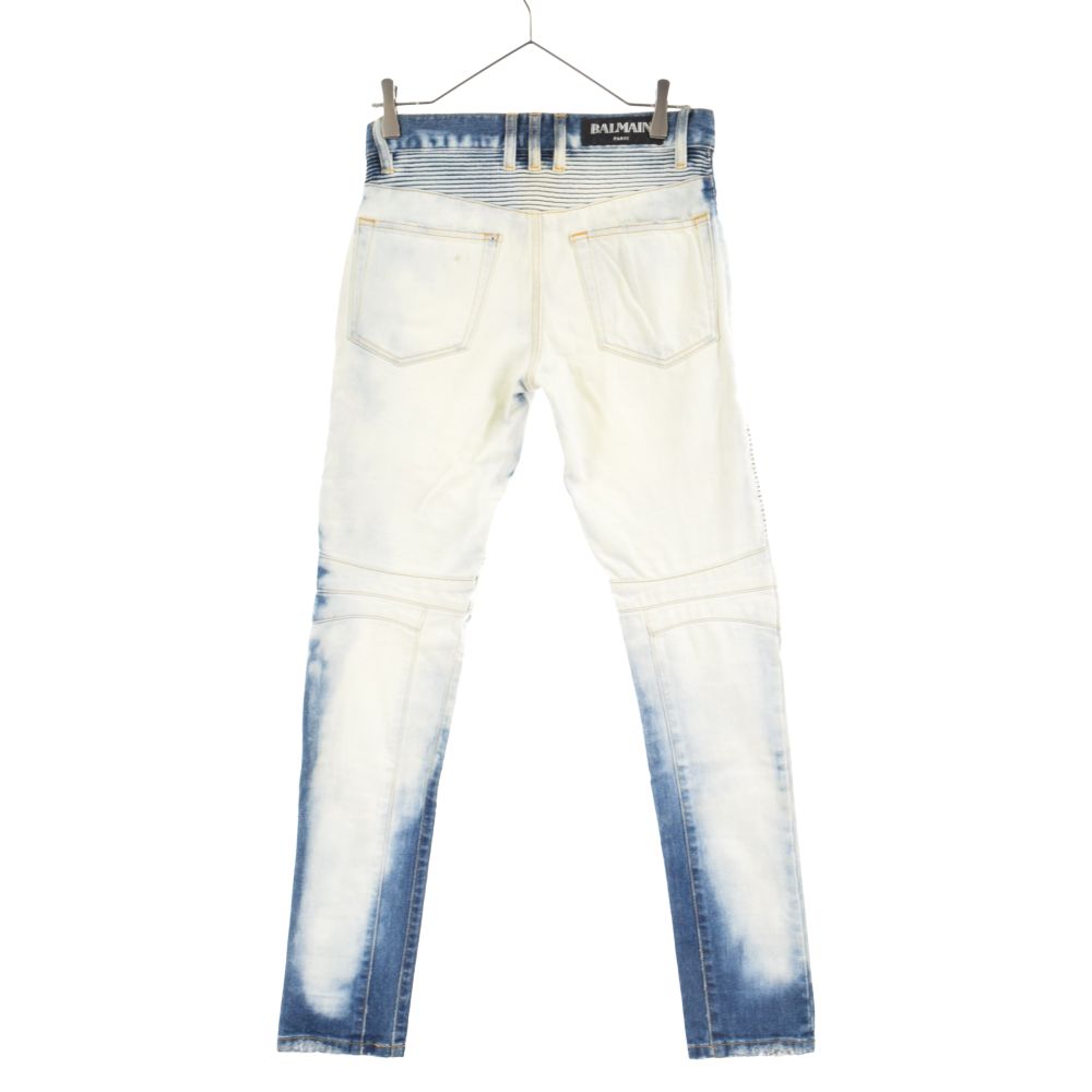 balmain バルマン　バイカー　デニム　ブリーチ加工 balmain バルマン バイカー デニム ブリーチ加工