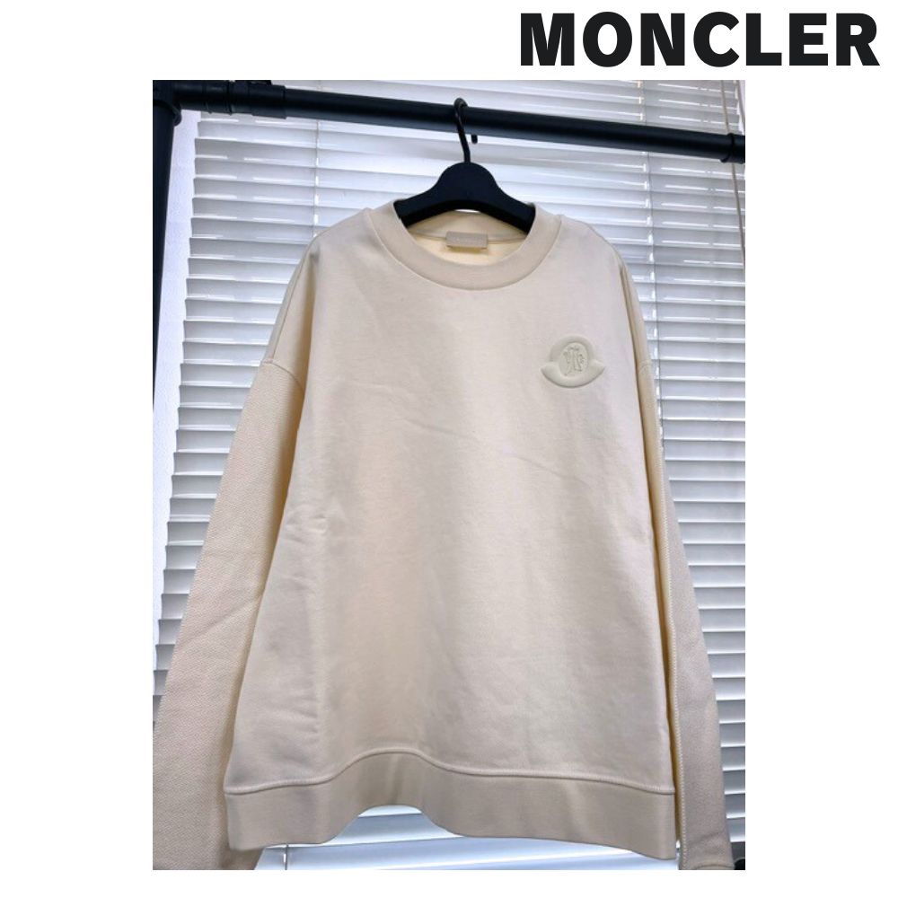 モンクレール スウェット レディース MONCLER 8G00020 M3986 SWEATSHIRT オフホワイト オーバーシルエット スウェット