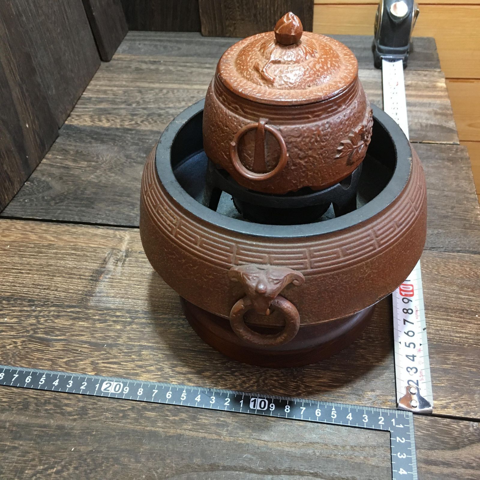 茶釜 茶道具 茶器 古道具 骨董品 茶釜 風炉釜 鉄器 - メルカリ