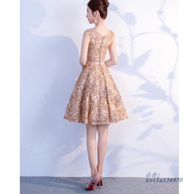 袖なし ミモレドレス 結婚式ドレス カラードレス ウエディングドレス パーティードレス 成人式 披露宴卒業式 二次会 30代40代 お呼ばれ 食事会 謝恩会 kni5a134970