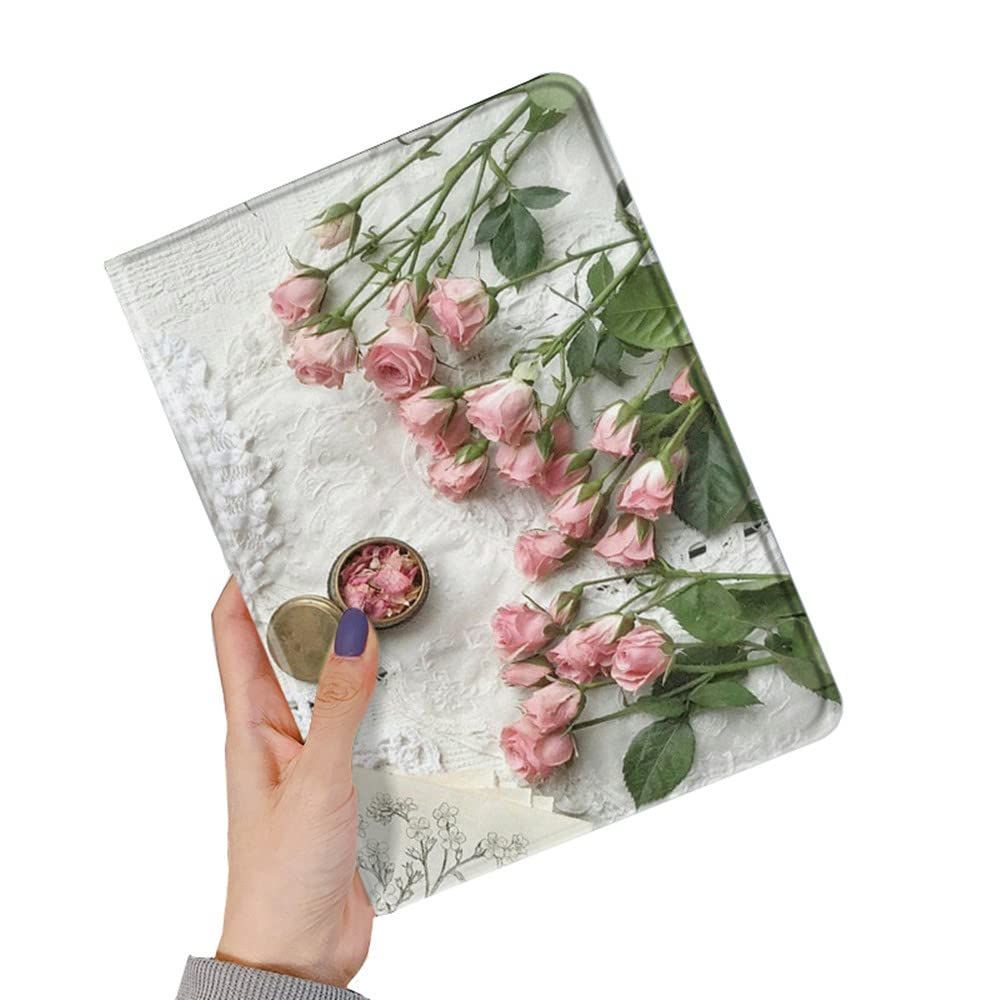 【新着商品】Air2 ケース 花柄 Air Apple pencil 収納可能 ブック式 iPad iPad 第6世代 第5世代 9.7インチ カバー iPad5 柄付き 可愛い レディース 柄物 イラスト iPad6 印刷 プリント (Color E)