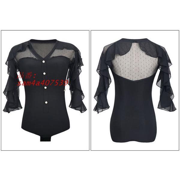 トップス レディース 社交ダンス ダンスウェア レオタード 長袖 Vネック 競技着 社交ダンス衣装 練習着ステージ 演出着 衣装 上着 am4a407539 WWW_NOITHATQUANGTHANH_NET