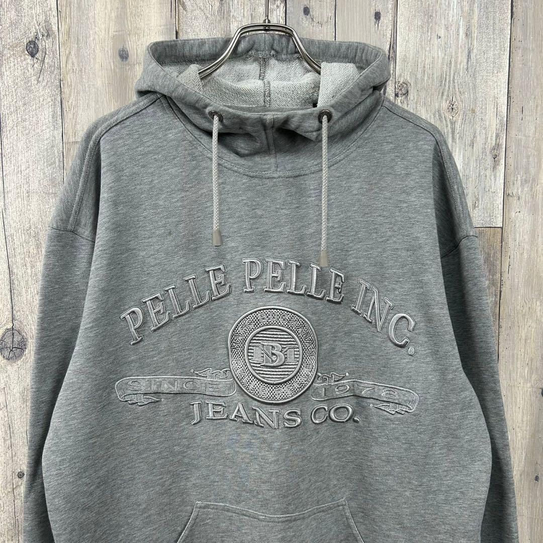 PELLE ペレペレ ロゴ 刺繍 スウェット パーカー M