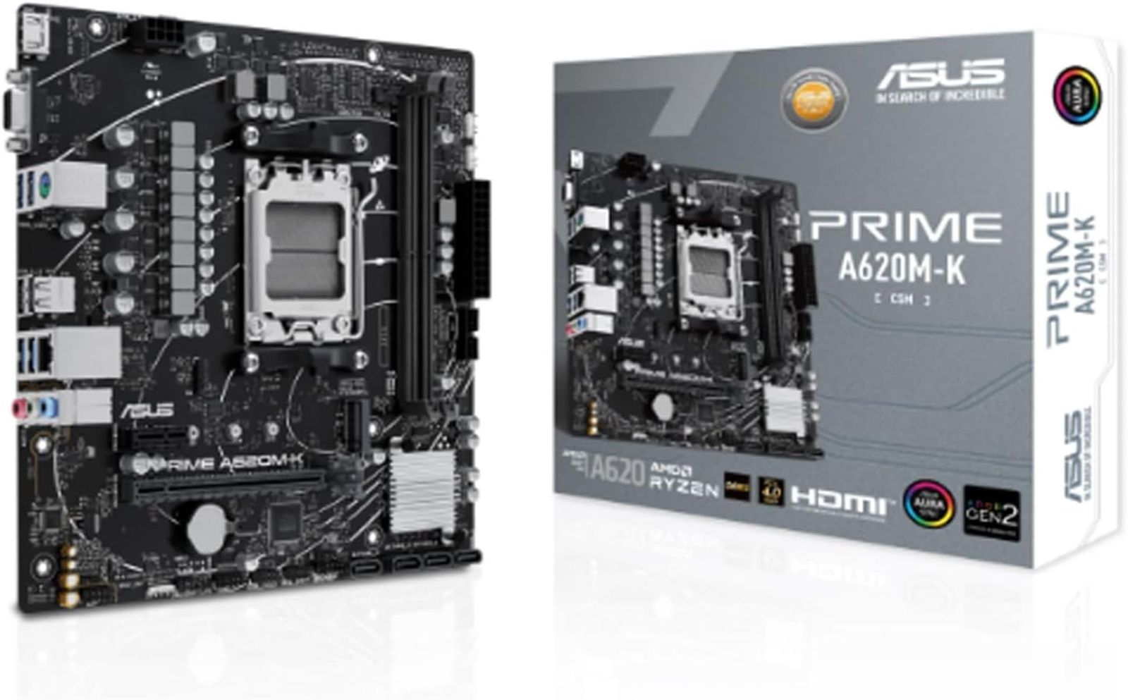 ASUS|PRIME A620M-K-CSM|AMD|Ryzen 7000 シリーズ | AM5 対応 | A620 チップセット 搭載|mATX マザーボード| 正規代理店品