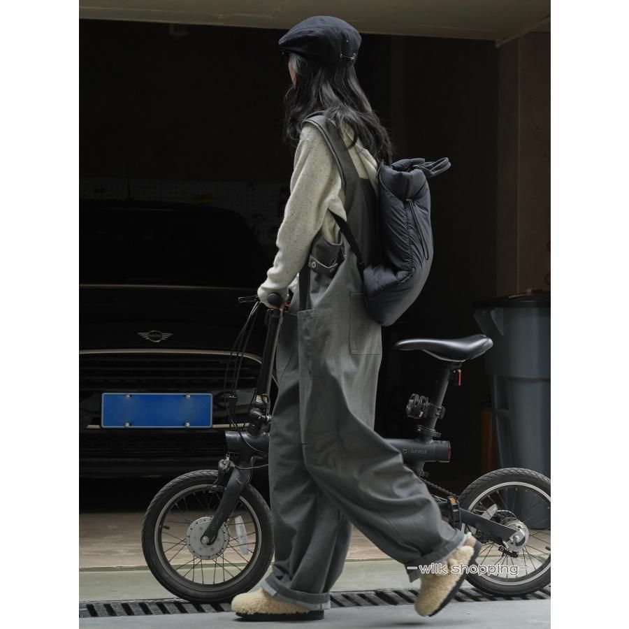 サロペット オーバーオール レディース 黒 デニム パンツ コーデ