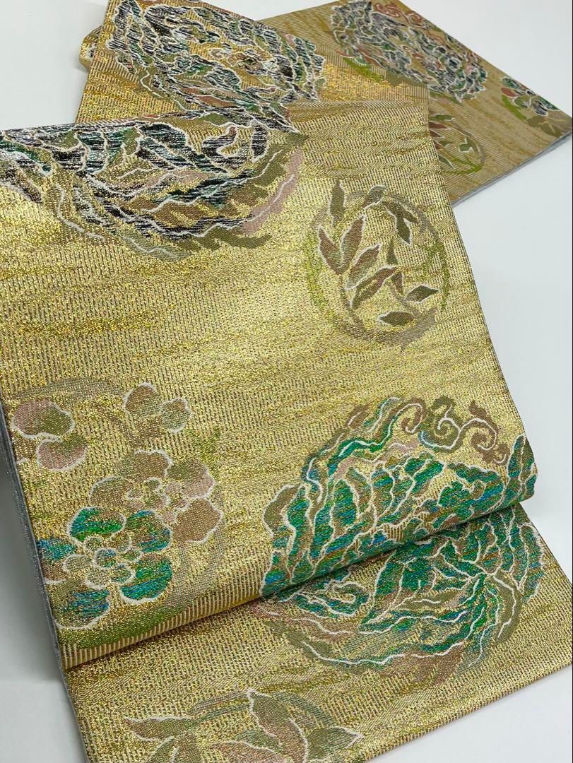 袋帯 ラメ糸 金糸 キラキラ 華やか ♥品 正絹 六通