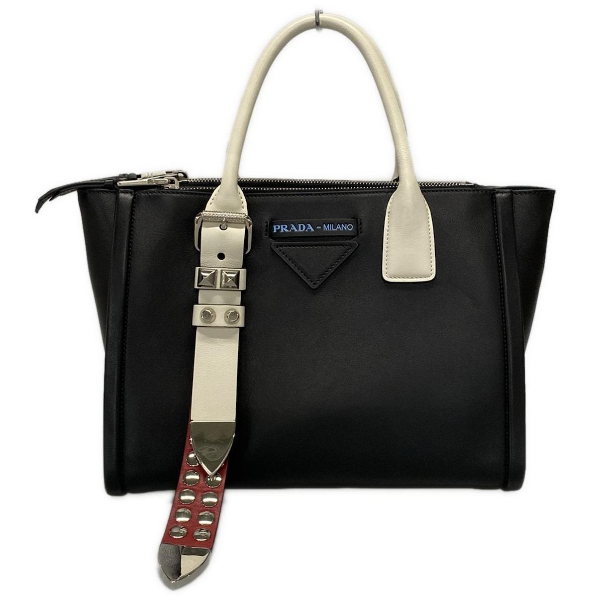 PRADA(プラダ) トートバッグ コンセプト 1BA175 黒×アイボリー