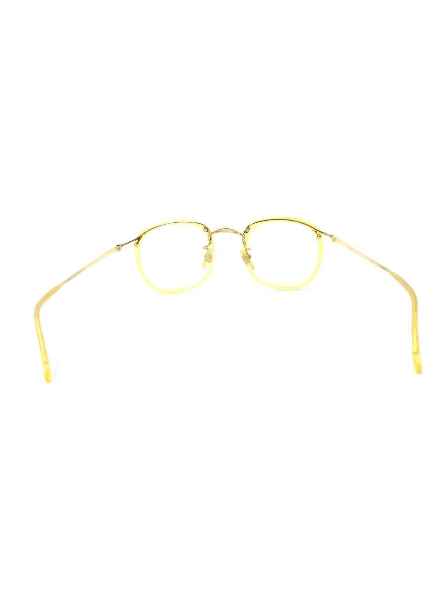 白山眼鏡店 眼鏡 イエロー/ゴールド メタルフレーム フルリム  