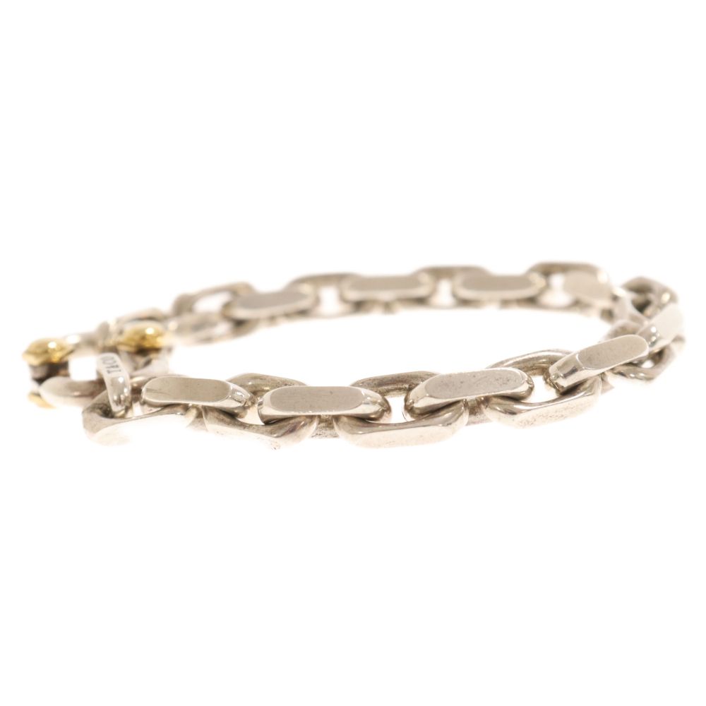 【美品】TIFFANY メイカーズワイドチェーンブレスレット　シルバー＆ゴールド TIFFANY&Co. ティファニー メイカーズ ワイド チェーン