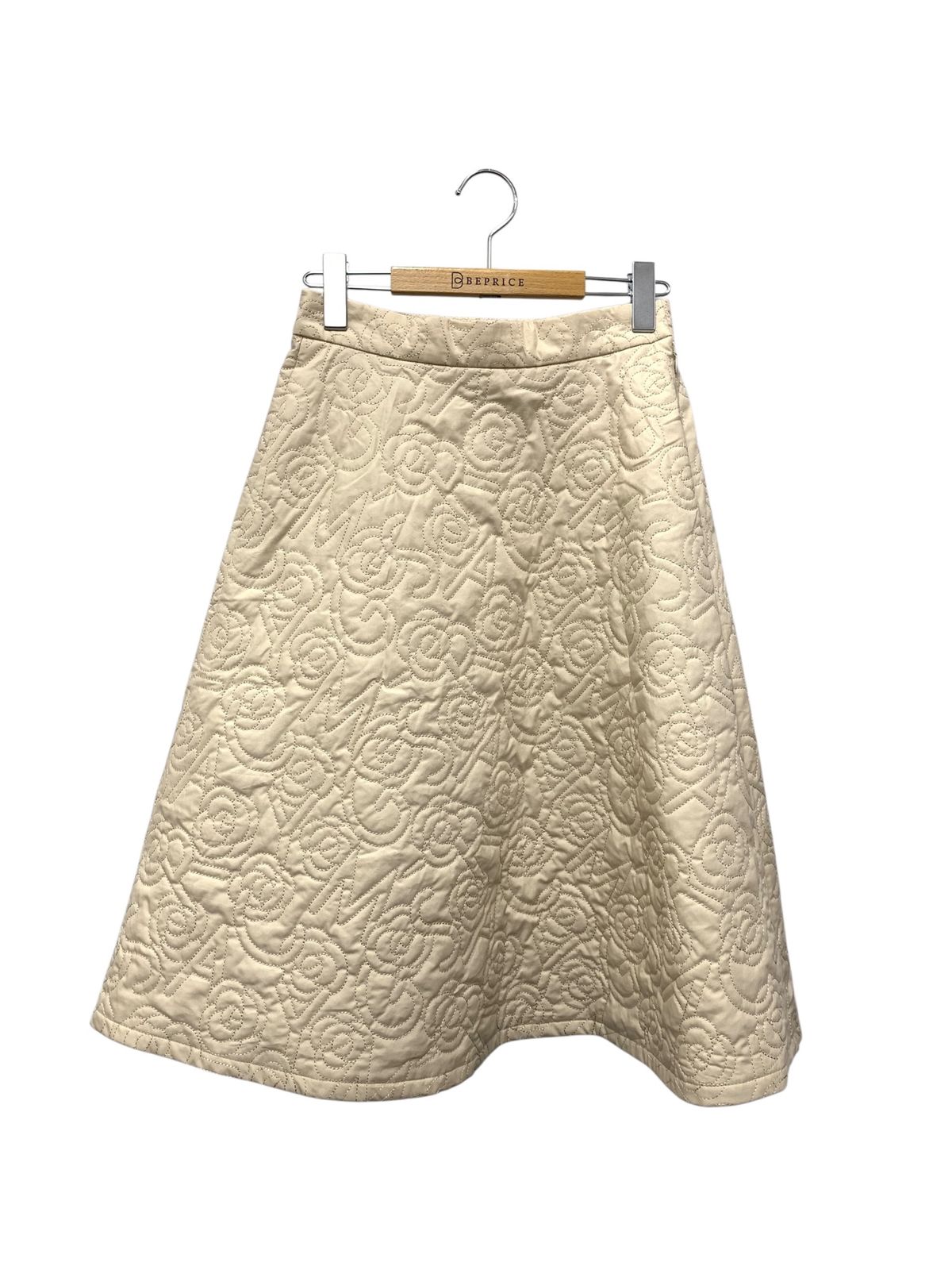 エムズグレイシー 517119 スカート 36 ベージュ カメリア ロゴ 刺繍 フ IT43GXTK44RK