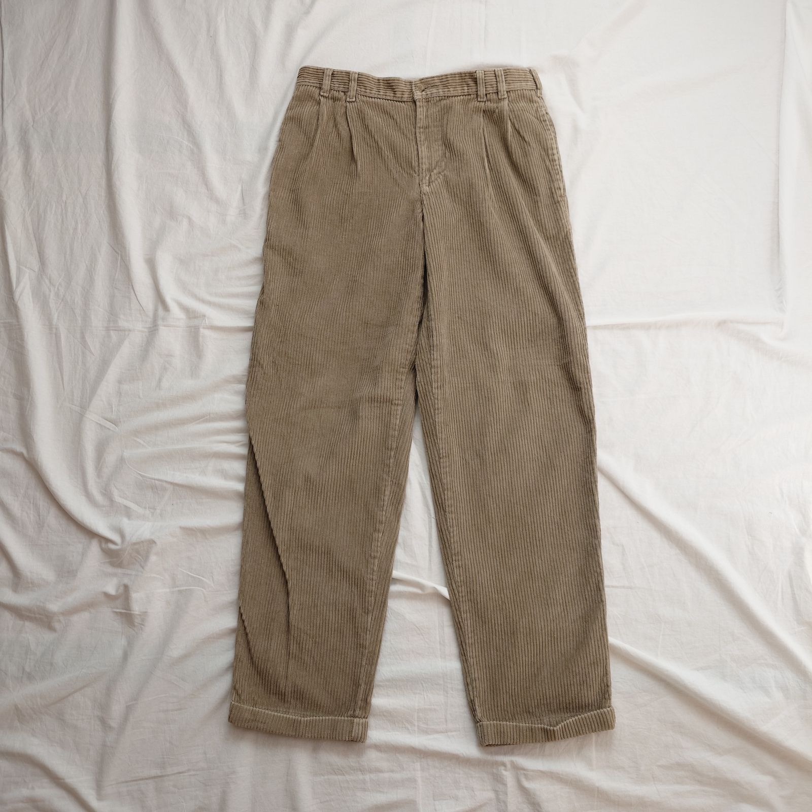 【90s】WOOLRICH ウールリッチ コーデュロイパンツ ツータック 太畝 ベージュ