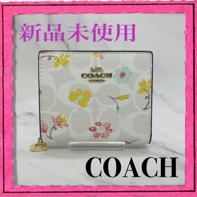 COACH 財布 スナップウォレット シグネチャーキャンバス マイフラワー