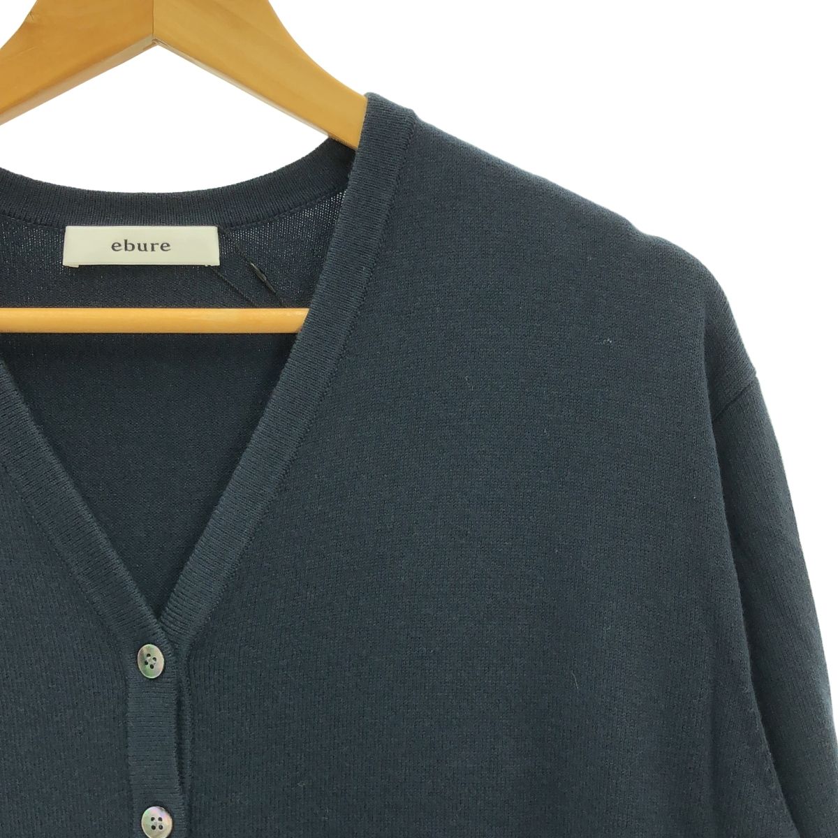 ebure エブール 2025SS コットン カシミヤブレンド ブライトスポンジーニット オールインワン ジャンプスーツ 36 dark blue レディース