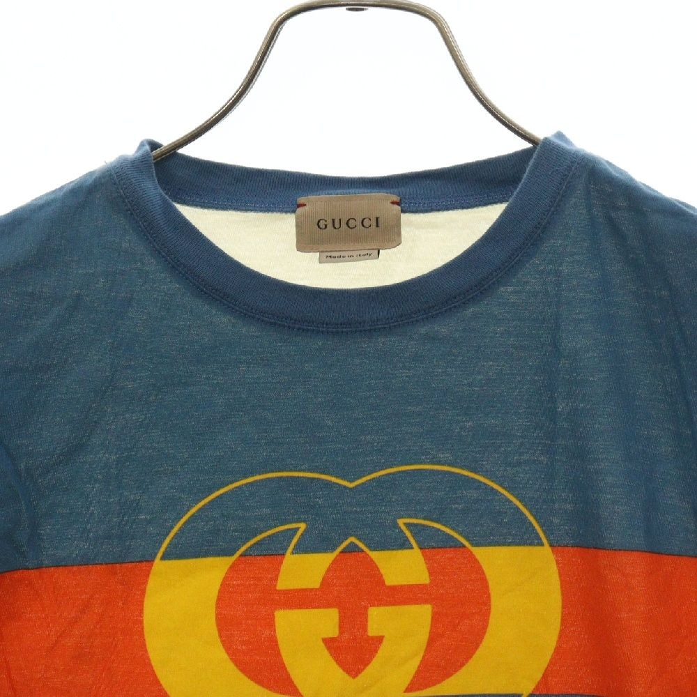 GUCCI (グッチ) GGプリント半袖Tシャツ 586167 XJEY7 ホワイト/ブルー