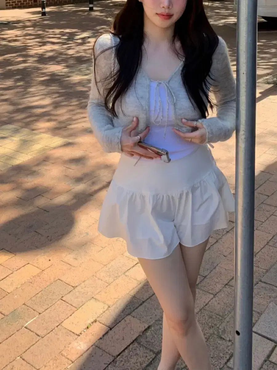 ownt オンt グレー リボン カーディガン