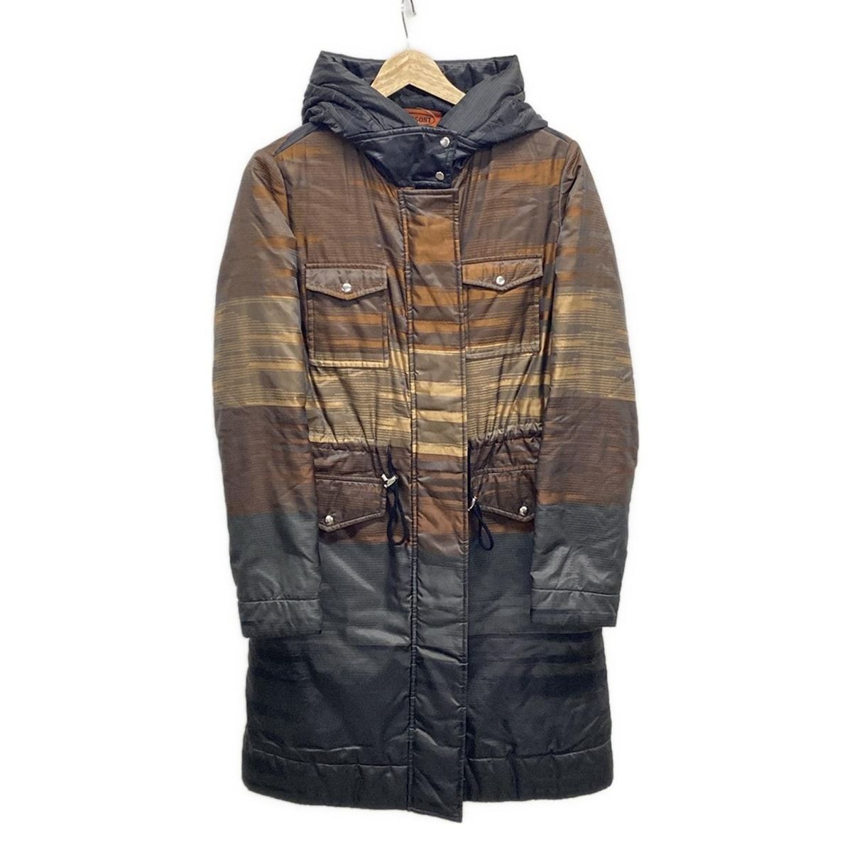 MISSONI ミッソーニ ダウンコート サイズ40 - ブラウン×グレー×マルチ 冬物|長袖