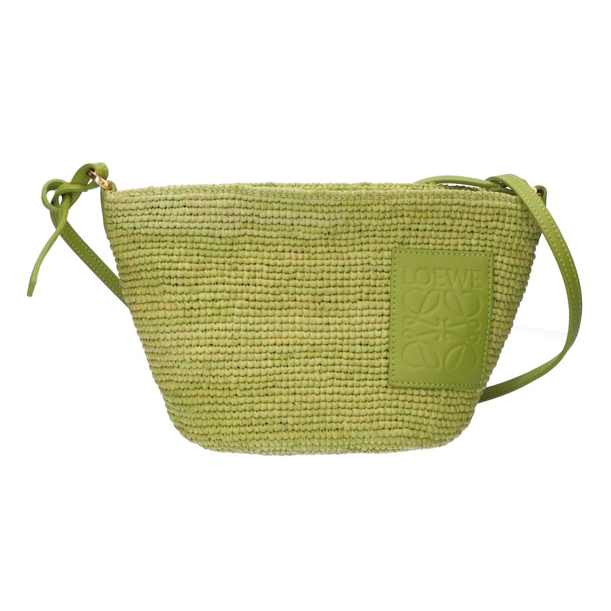 LOEWE ロエベ 新品同様 A689W10X06 ラフィア＆カーフ スリット