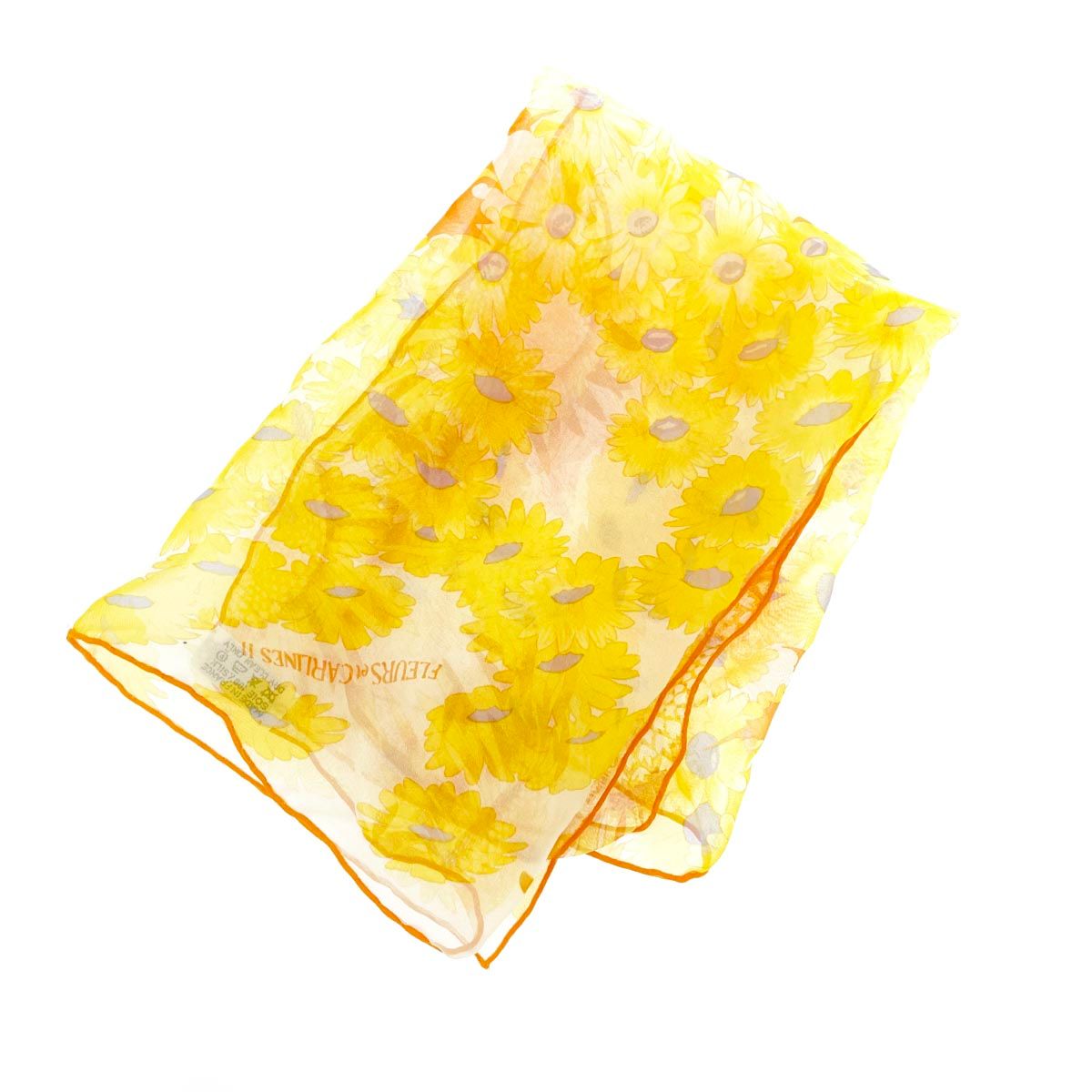 HERMES エルメス シフォンスカーフ  カレ40 FLEURS et CARLINES ひまわりの花束　シルク100％    オレンジ レディース / 240001155211 HERMES エルメス シフォンスカーフ カレ40 FLEURS et CARLINES