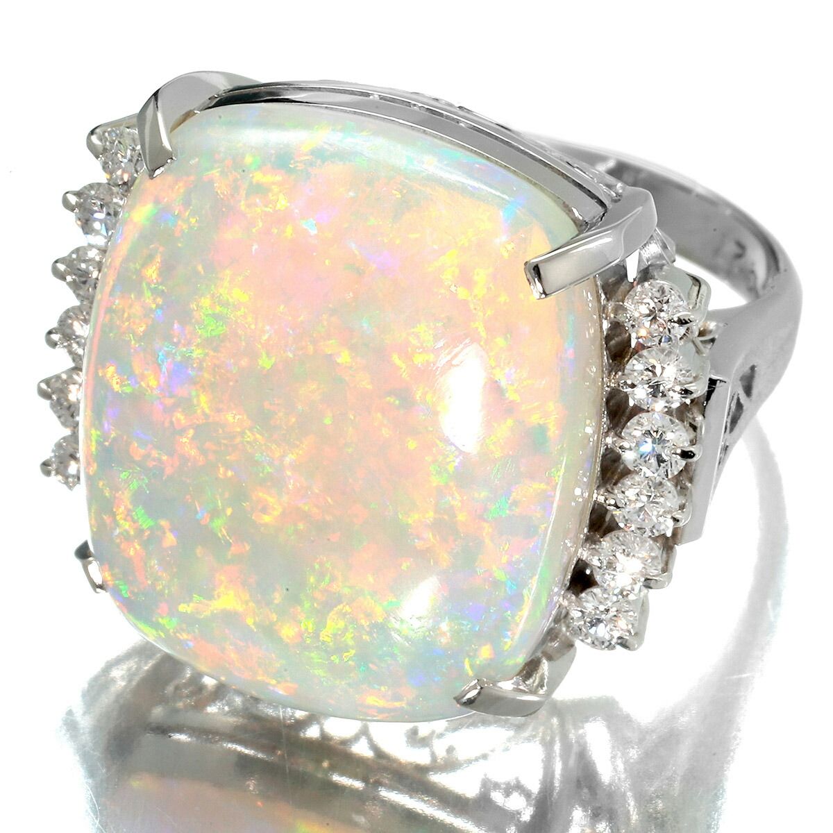 デザインリング オパール 11.5ct ダイヤモンド 0.427ct Pt900 11号 