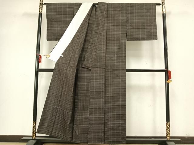 平和屋着物▽本場大島紬　単衣　横段文　正絹　逸品　未使用　AAAZ9522fy 平和屋着物▽本場大島紬 単衣 横段文 正絹 逸品 未使用 AAAZ9522fy