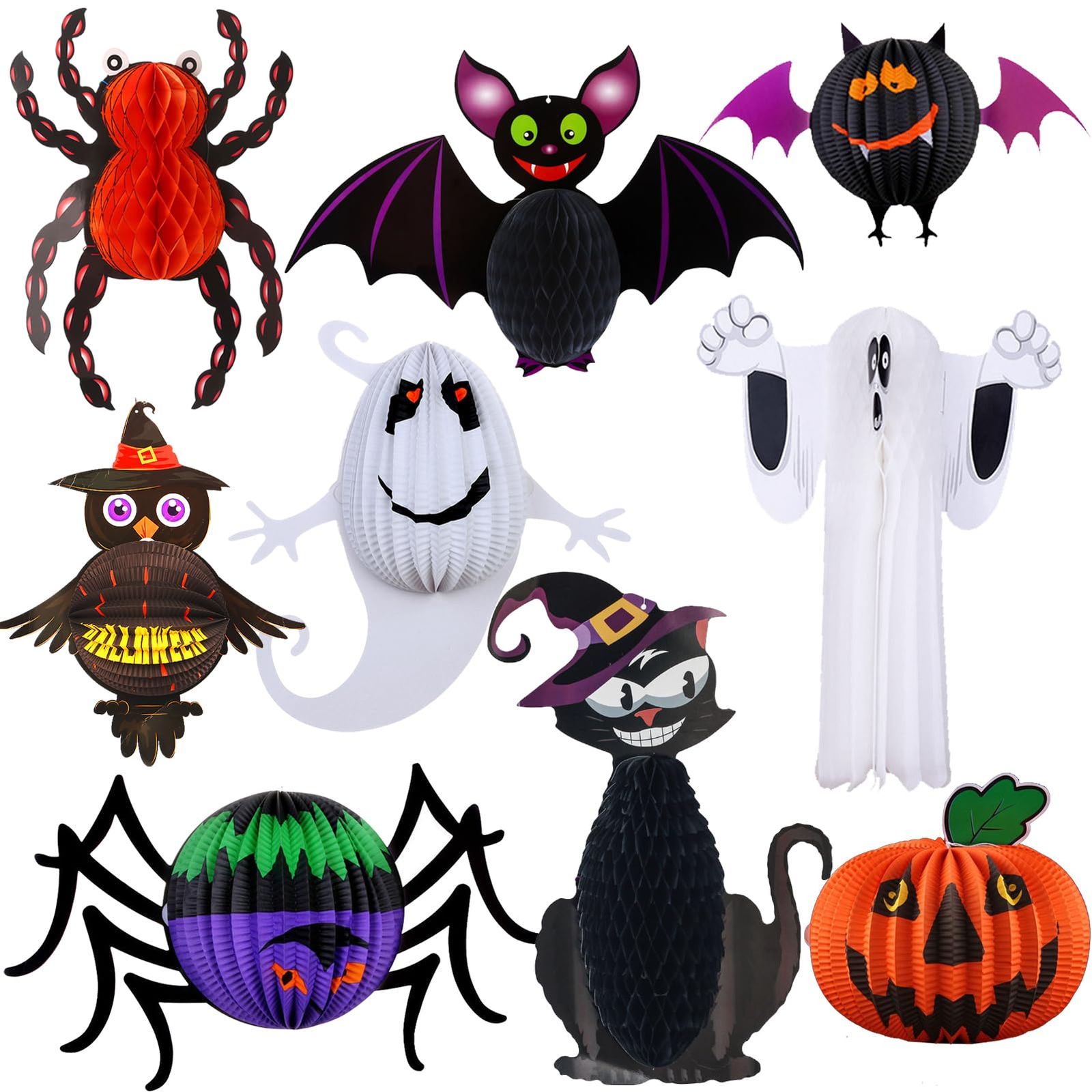 Haojiaho ハロウィン 飾り 吊り下げ 9点セット 立体 紙提灯 パーティー