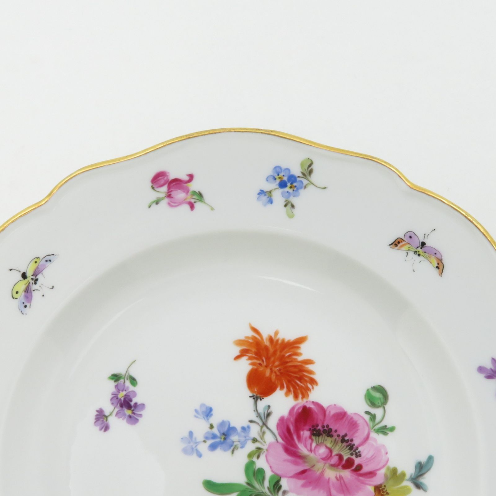 マイセン ベーシックフラワー フラワーブーケ 昆虫 プレート 五つ花