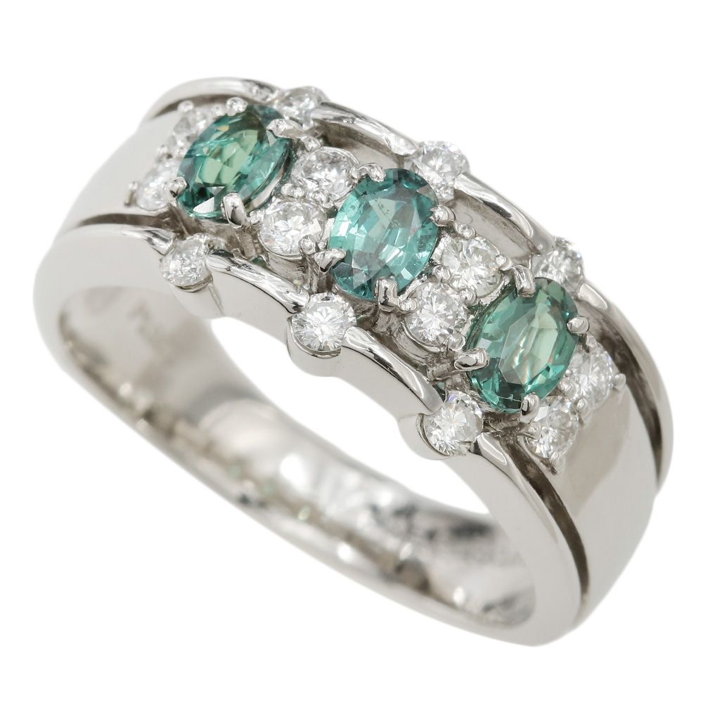 本物保証】 鑑付 新品同様 リング 約8.0g Pt900 アレキサンドライト 計  