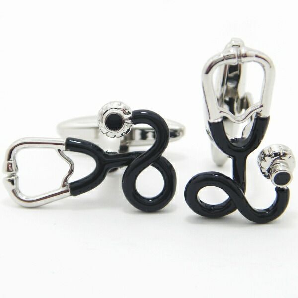 どきどきハートに聴診器 カフス カフスボタン カフリンクス cufflinks cuffs メンズ 男性 結婚式 ユニーク おもしろ 面白 面白い リアルな スーツアクセサリー専門店 父の日 ギフトにも ブライダ