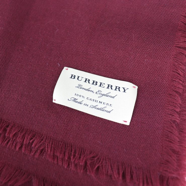 BURBERRY バーバリー マフラー カシミヤ 100% ボルドー系 大判