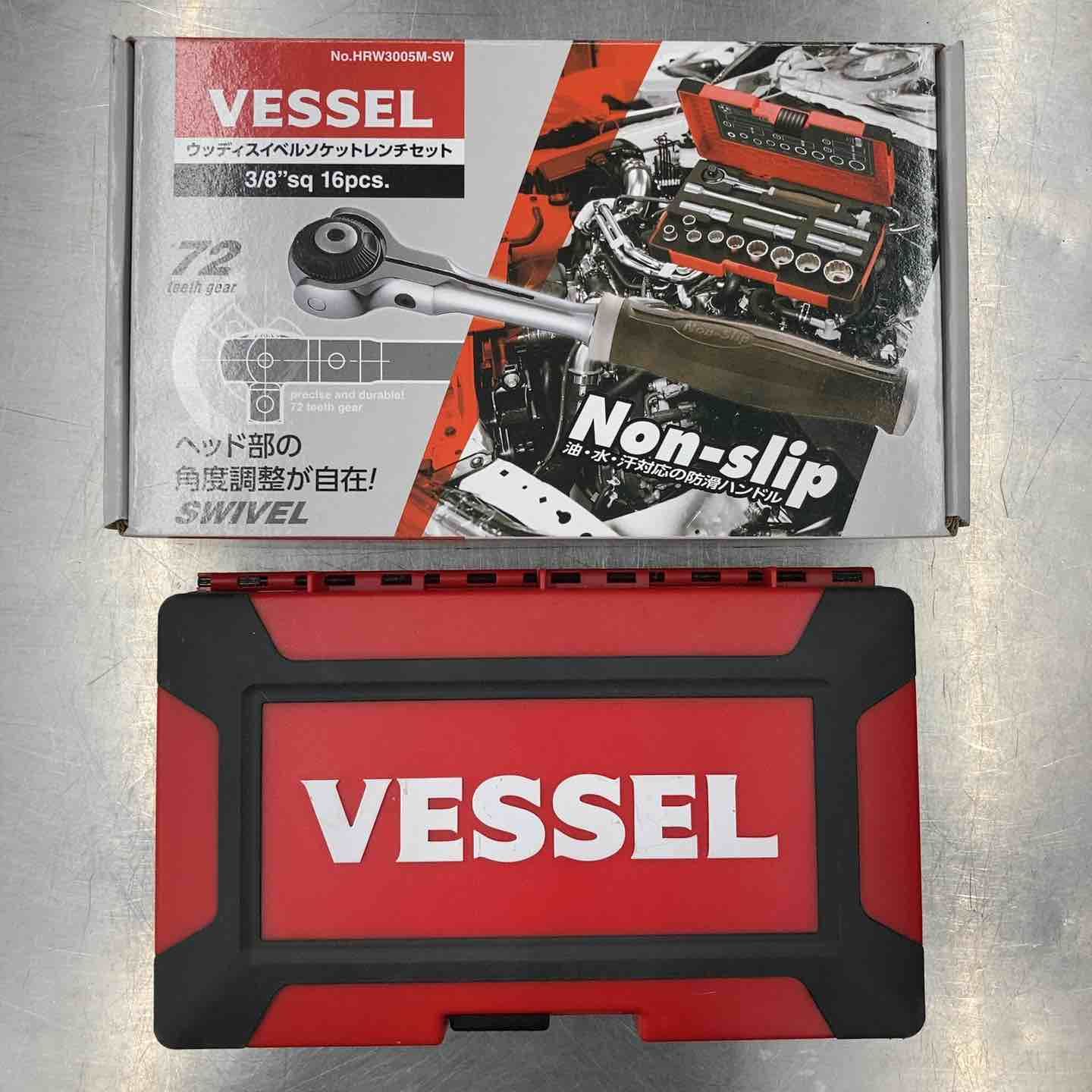 ベッセル VESSEL スイベル ソケットレンチセット 差込角3|8インチ 9.5mm 16pcs. HRW3005M-SW 所沢店