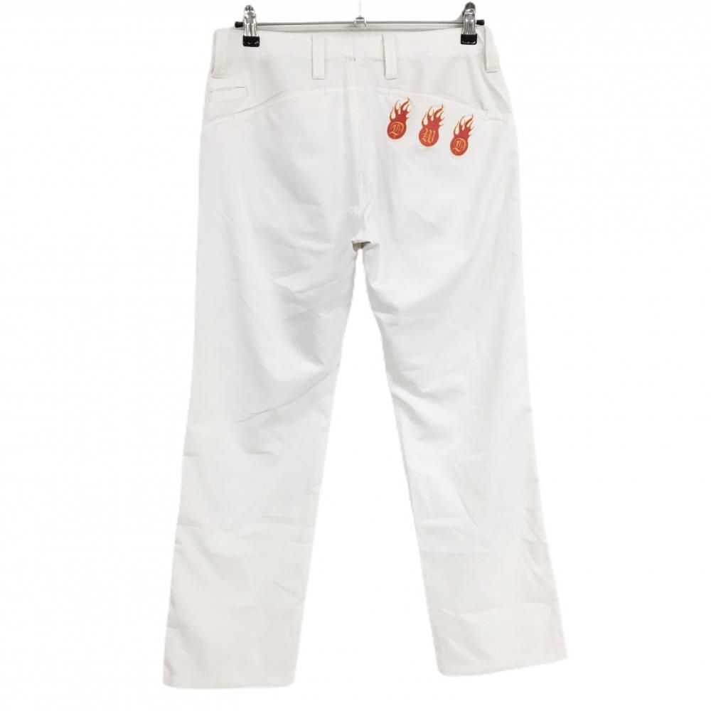 ダンスウィズドラゴン パンツ 白 炎刺しゅう ロゴレッド メンズ 2(M
