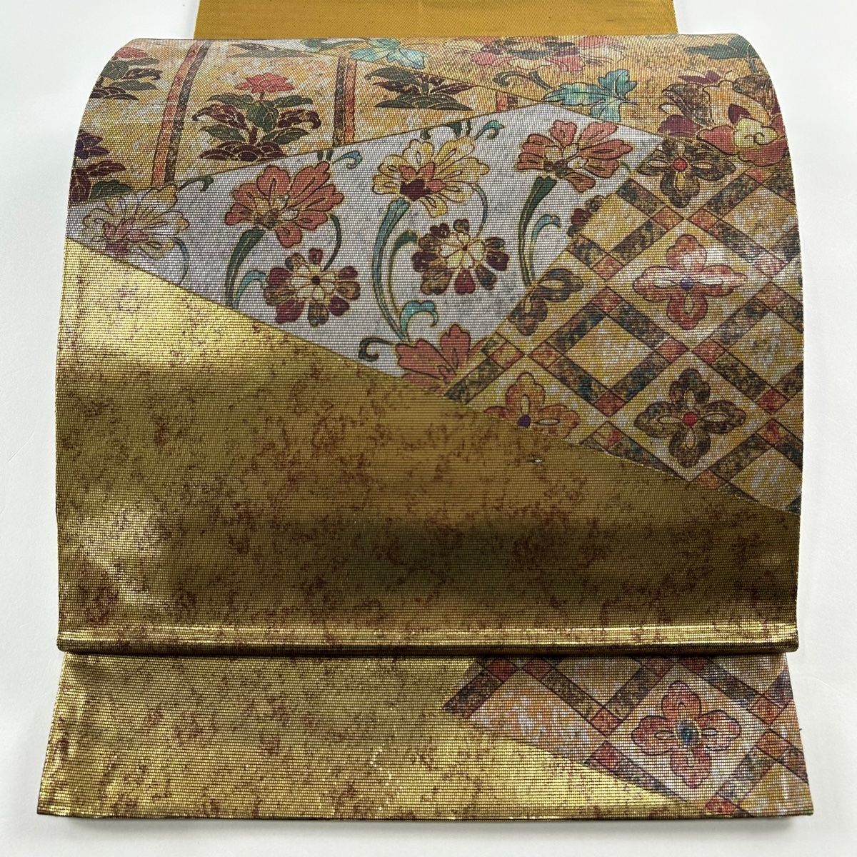 お太鼓柄］ 袋帯 中古美品 紬 O-566