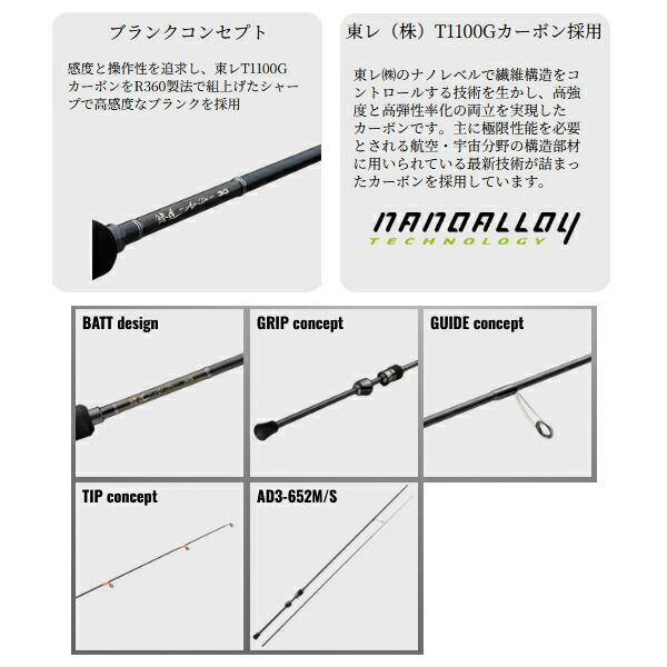 ≪'25年8月新商品！≫ メジャークラフト 鯵道 3G アジング AD3-612M/S