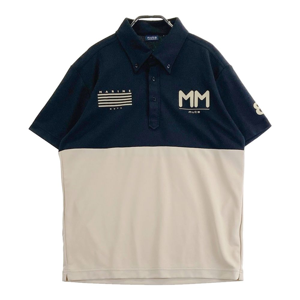 ムータマリンポロシャツ　ベージュ／ネイビー　サイズ７ 美品 muta ムータ ポロシャツ ネイビー色 7サイズ ムータマリン