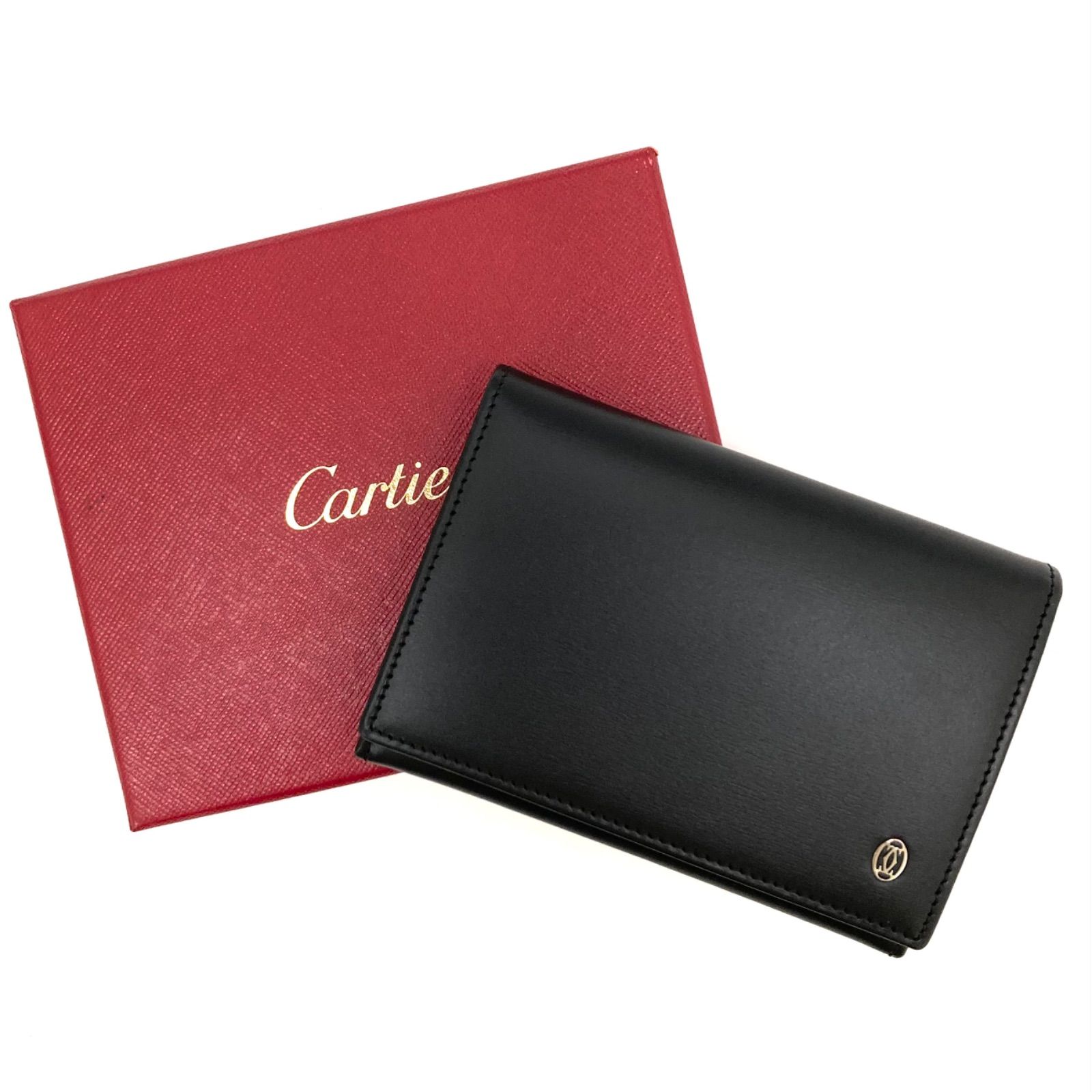 ◆Cartier◆カルティエ パシャ 名刺入れ パスケース ブラック レザー