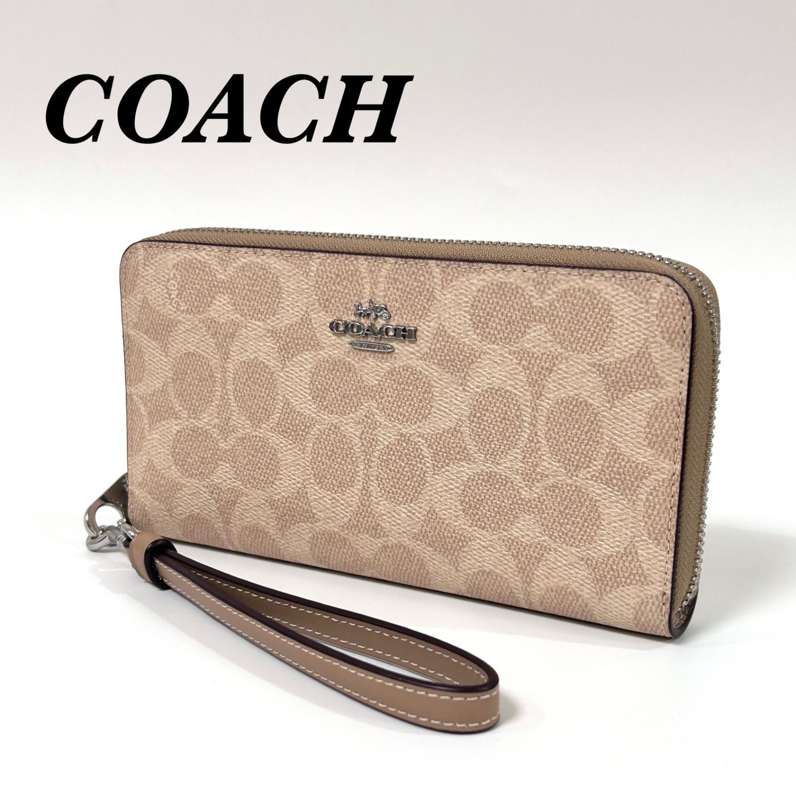 【美品! 新品・未使用 COACH 長財布 ストラップ・袋付き】 新作 COACH ストラップ付 長財布◇グラフィック プリント (Coach