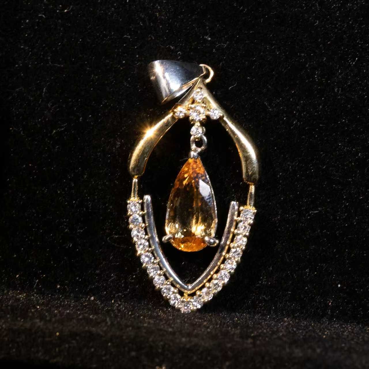 preciousトパーズ2.29ct ダイヤモンド0.29ct K18 ペンダント -L0242