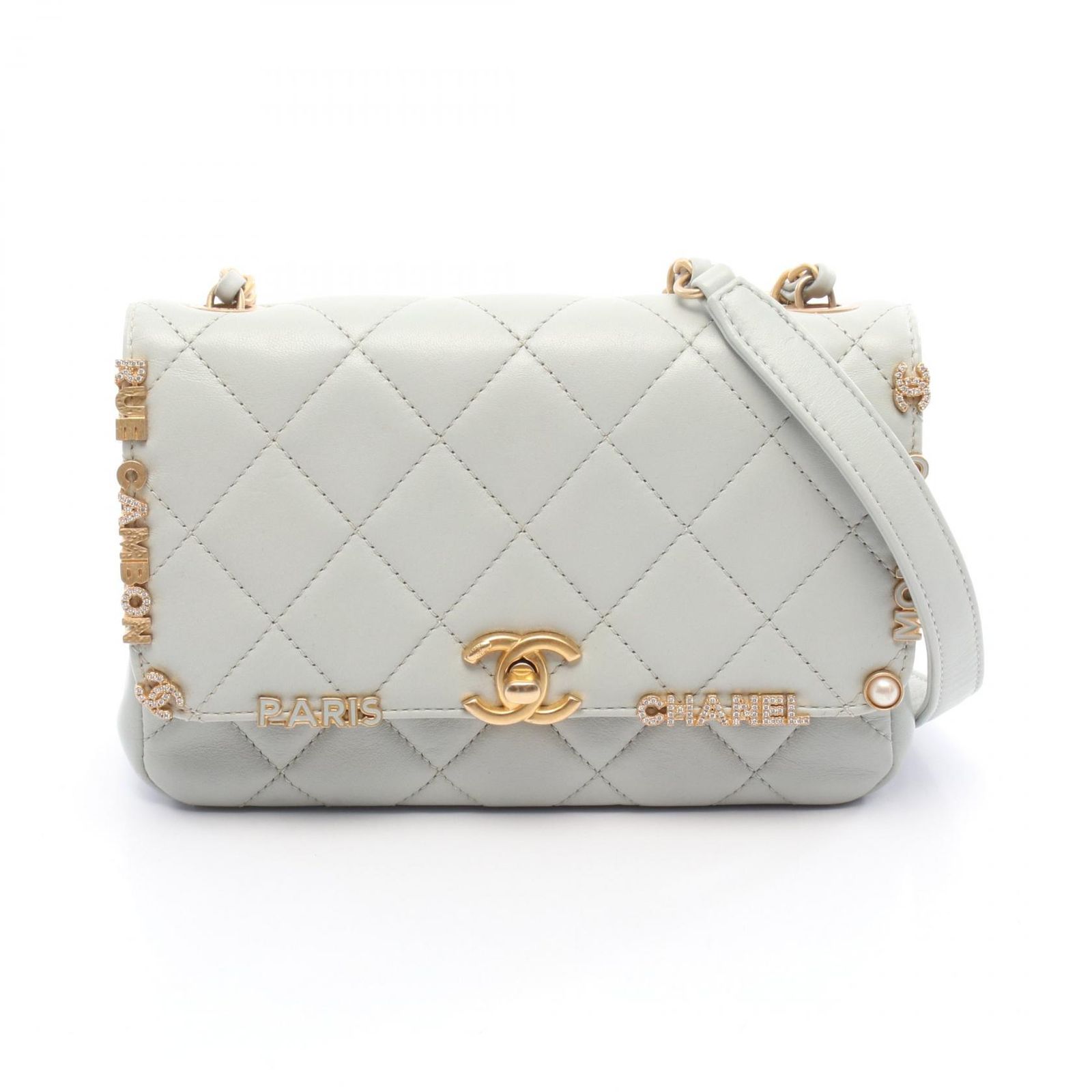 美品 シャネル マトラッセ コンパクト ミニ チェーン ショルダー バッグ CHANEL（シャネル） マトラッセ ミニ チェーン ポーチ ショルダー