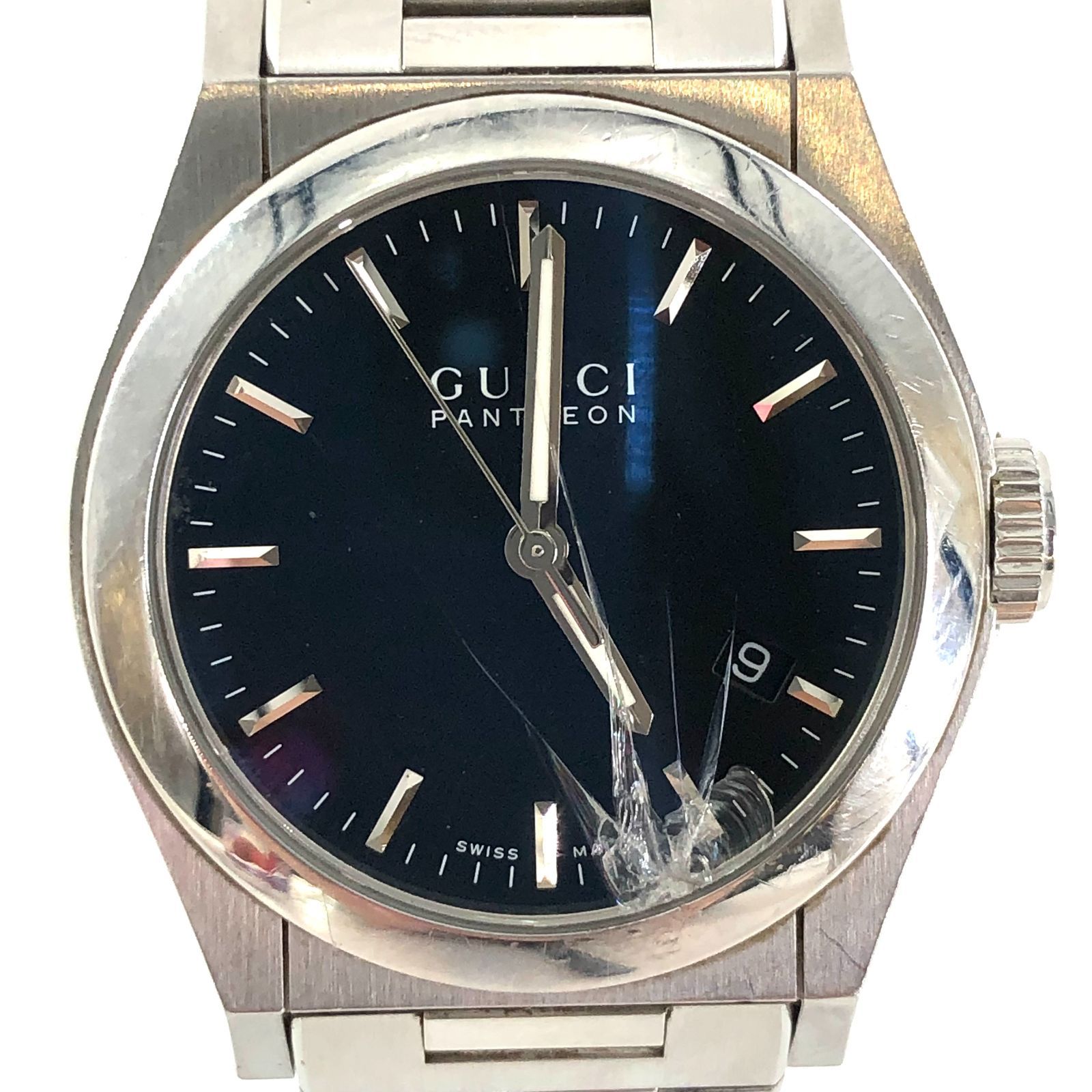 GUCCI グッチ PANTHEON パンテオン 1154 SS/QZ 黒文字盤 メンズ腕時計