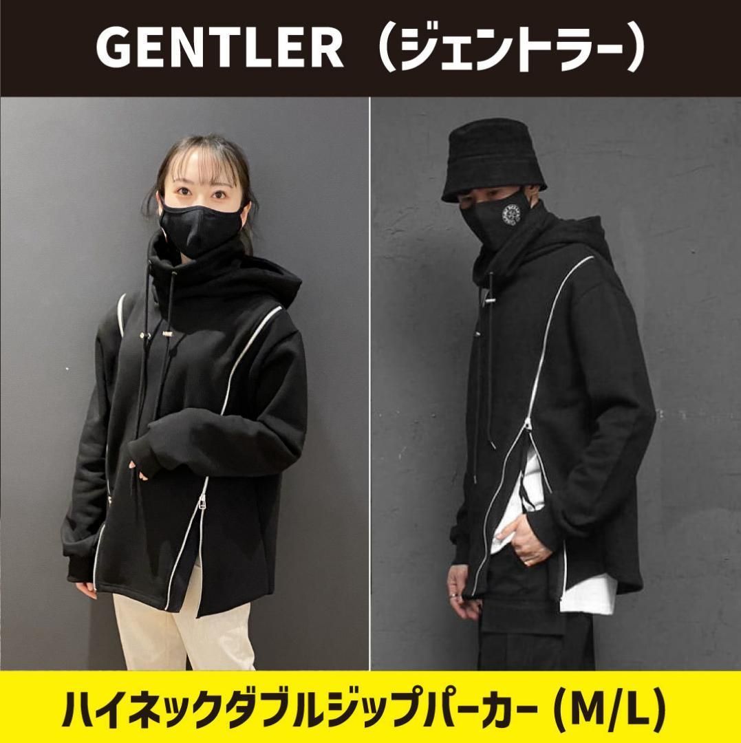 韓国人気ブランドGENTLER ハイネックダブルジップパーカーM/L オーバーサイズ - メルカリ