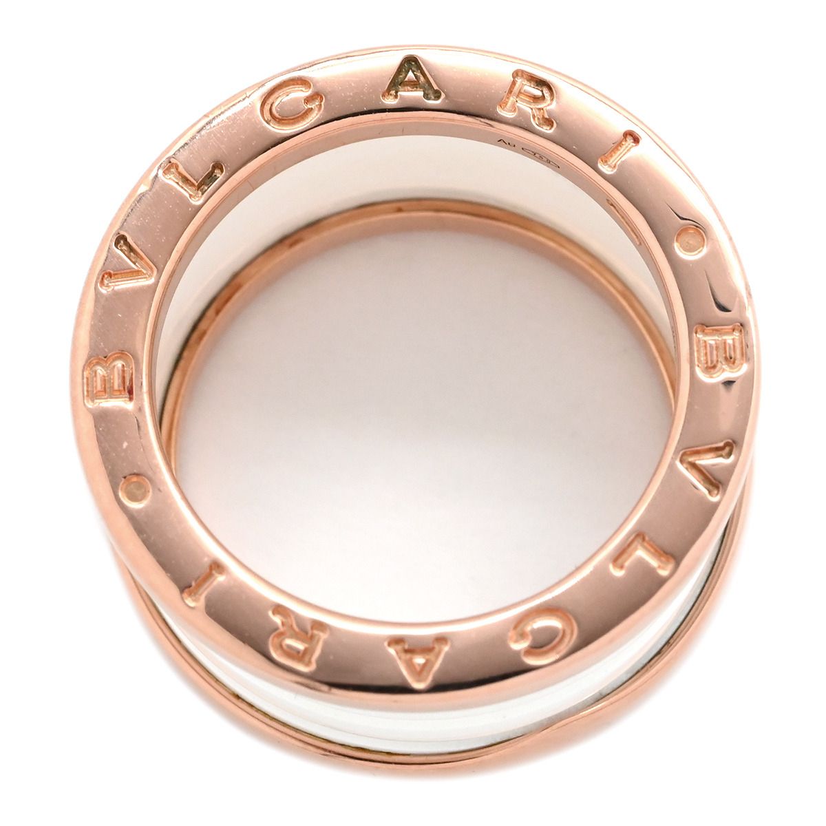 ブルガリ BVLGARI リング 指輪 ビーゼロワン B-zero1 4バンドリング K18PG セラミック ピンクゴールド×ホワイト 53 JP13 白 750PG 18金 11.5号 345836
