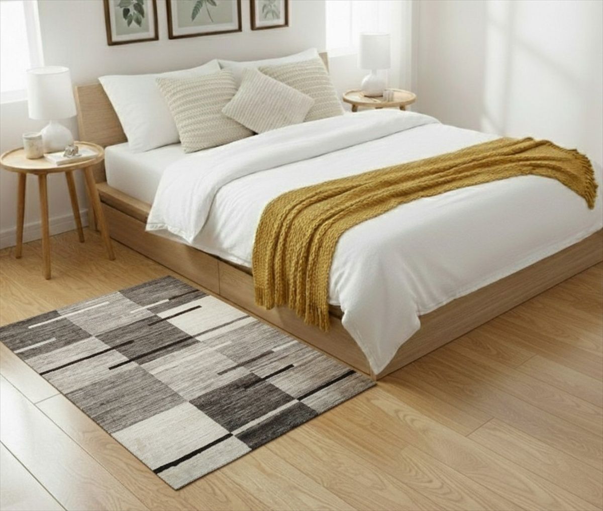 夏は涼しく冬は暖かいオーガニックラグ ガゼニラハット マット大 115x76㎝ 無染め P202 MARWIL-DEMENAGEMENTS_CH