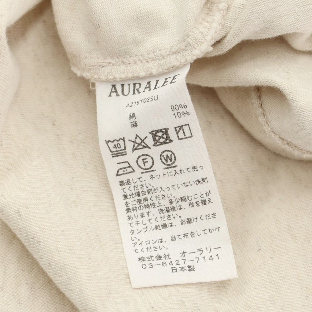 中古】オーラリー AURALEE コットンリネン 半袖 クルーネック Ｔシャツ