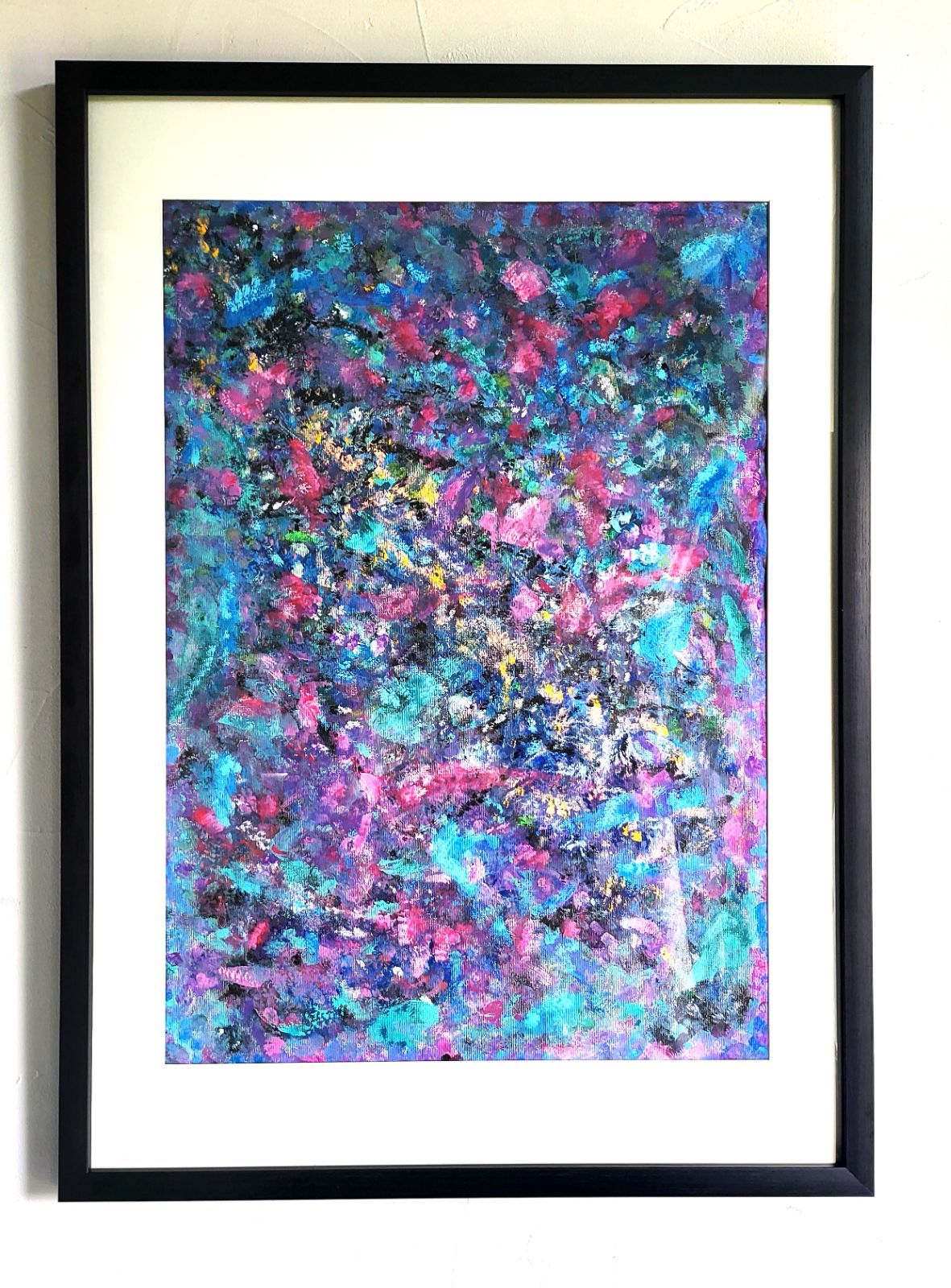 ミルキーウェイ/ 抽象画 77×56㎝ B2額縁セット 原画限り インテリア ミルキーウェイ / 抽象画 77×56㎝ B2 額縁セット 原画1点のみ