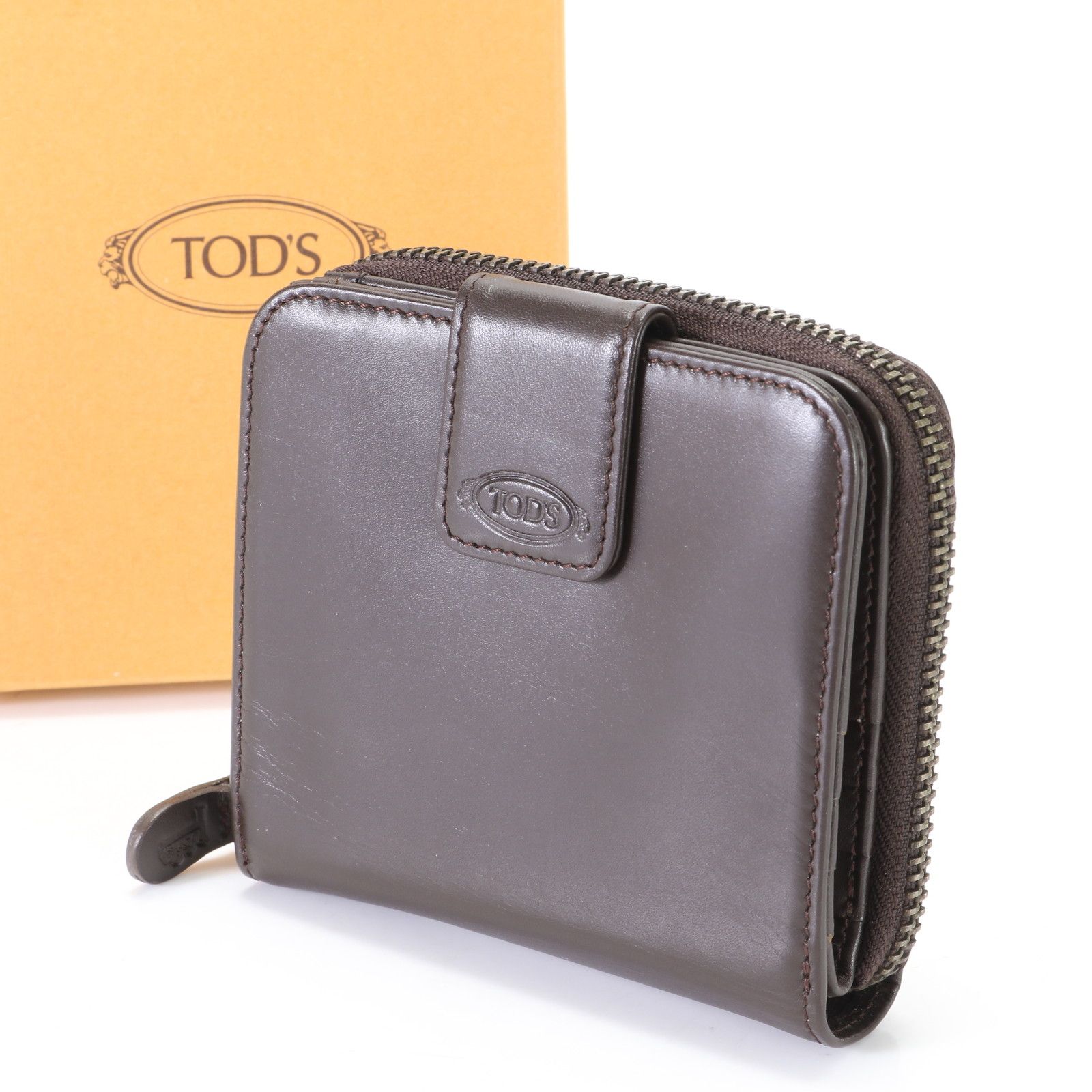 TODS トッズ 財布 二つ折り お札入れ 小銭入れなし コンパクト 美品 
