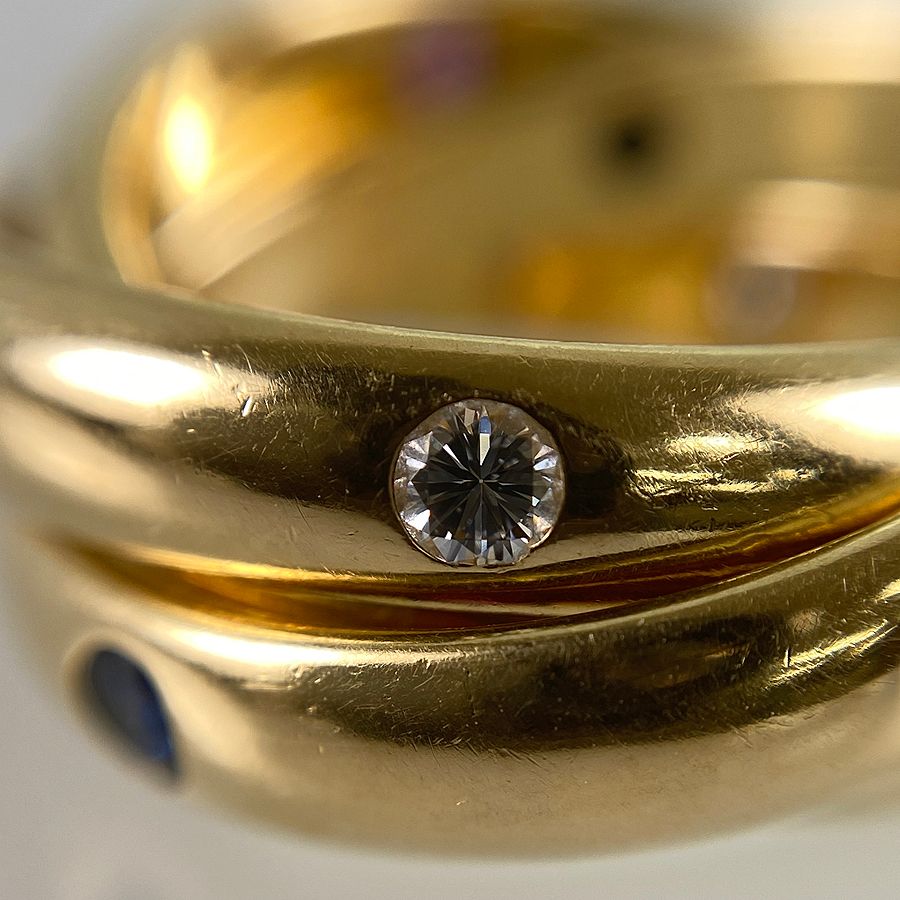 カルティエ CARTIER トリニティ リング K18YG ダイヤモンド ルビー